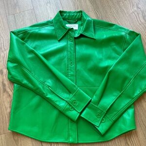 Babaton Bright Green Faux Leather Jacket